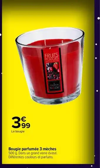 Carrefour Bougie parfumée 3 mèches offre