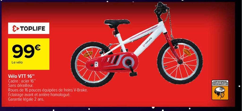 Promo V lo vtt 16 chez Carrefour