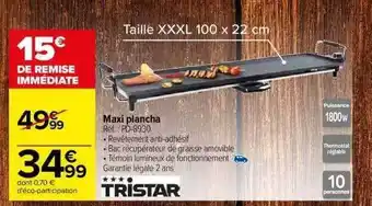 Carrefour Maxi plancha tristar offre