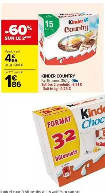 Carrefour Kinder country offre