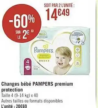 Casino Supermarchés Changes bébé pampers premium protection offre