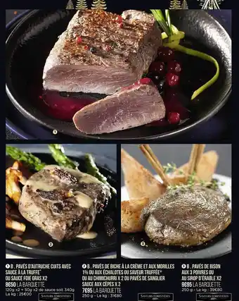 Casino Supermarchés Pavés d'autruche cuits avec sauce à la truffe ou sauce foie gras x2, pavés de biche à la crème et aux morilles 1% ou aux écha offre