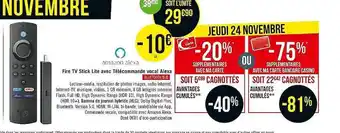 Casino Supermarchés Fire tv stick lite avec télécommande vocal alexa amazon alexa offre