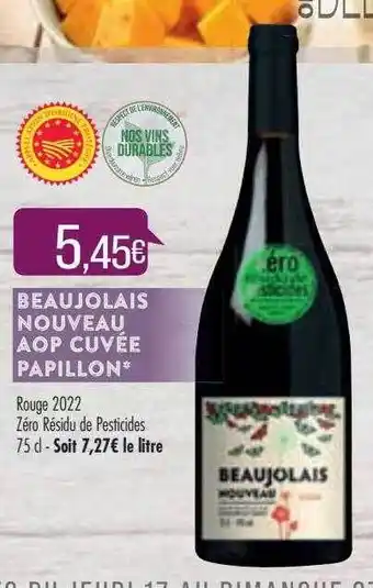 Match Beaujolais nouveau aop cuvée papillon offre