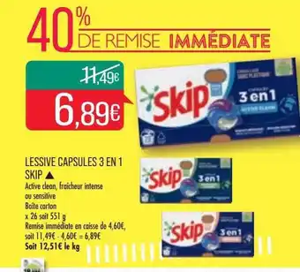 Match Lessive capsules 3 en 1 skip offre