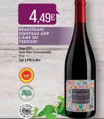Match Beaujolais nouveau aop l'âme du terroir offre