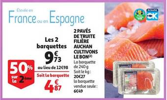 Auchan 2 pavés de truite filière auchan cultivons le bon offre