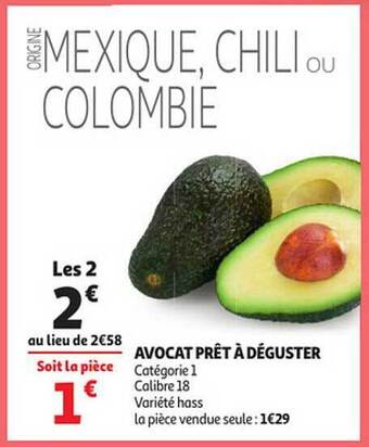 Auchan Avocat prêt à déguster offre
