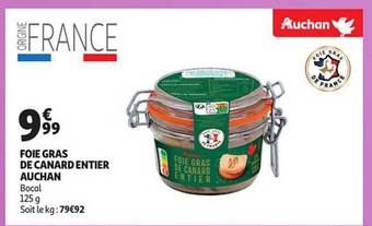 Auchan Foie gras de canard entier auchan offre