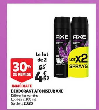 Auchan Déodorant atomiseur axe offre