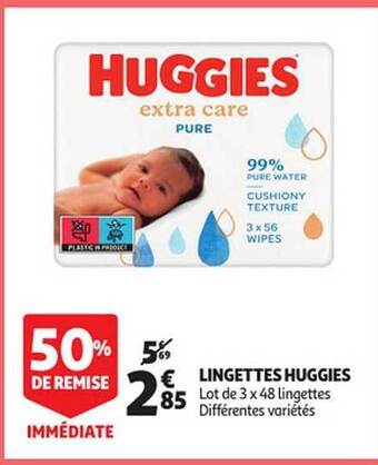 Auchan Lingettes huggies offre
