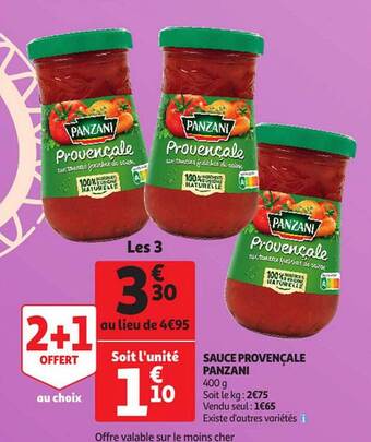 Auchan Sauce provençale panzani offre