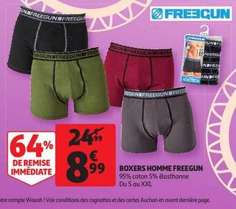Auchan Boxers homme freegun offre