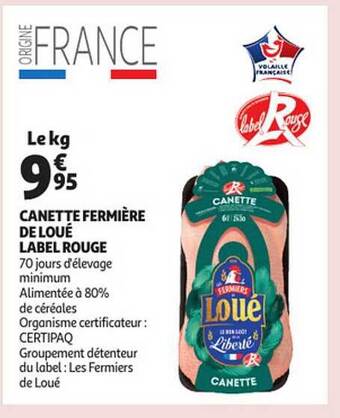 Auchan Canette fermière de loué label rouge offre