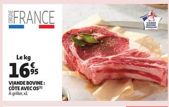 Auchan Viande bovine : côte avec os offre