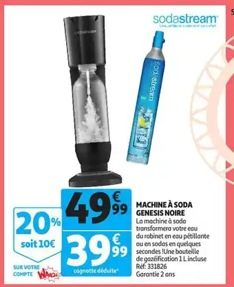 Auchan Machine à soda genesis noire offre