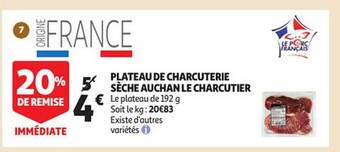 Auchan Plateau de charcuterie sèche auchan le charcutier offre