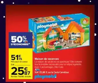 Carrefour Maison de cacances playmobil offre
