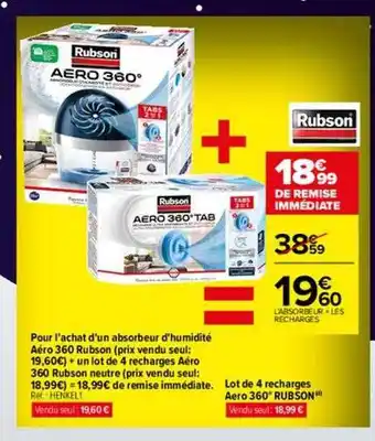 Carrefour Lot de 4 recharges aéro 360° rubson offre