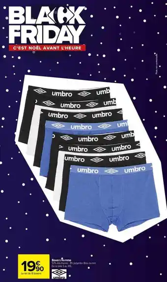Carrefour Boxer homme umbro offre
