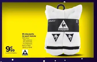 Carrefour Mi-chaussette de sport homme le coq sportif offre