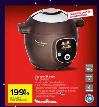 Carrefour Cookeo+ marron moulinex offre