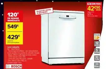 Carrefour Lave vaisselle bosch offre