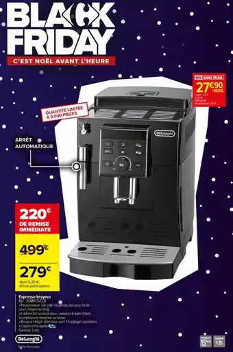 Carrefour Espresso broyeur delonghi offre