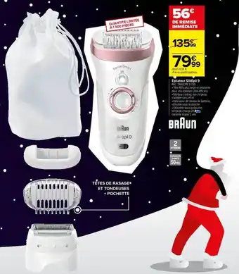 Carrefour Épilateur silkepil 9 braun offre
