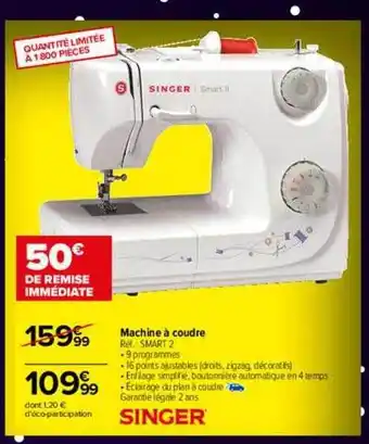 Carrefour Machine à coudre singer offre