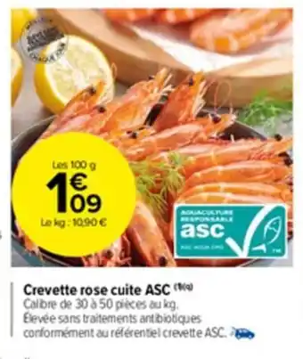 Carrefour Market Crevette rose cuite ASC offre