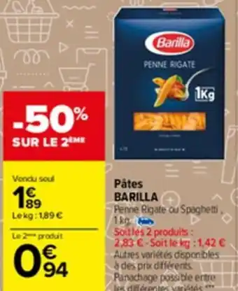 Carrefour Market Pâtes BARILLA offre