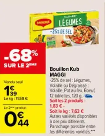 Carrefour Market Bouillon kub MAGGI offre
