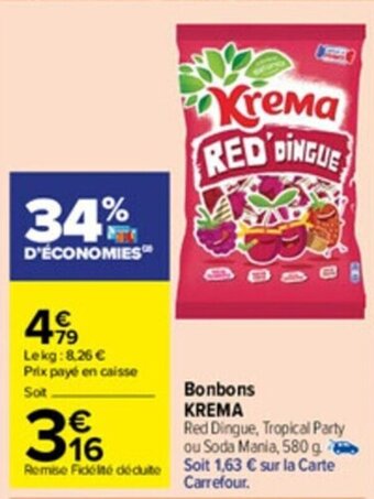 Carrefour Market Bonbons KREMA offre