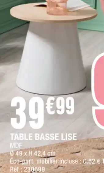 Table basse lise