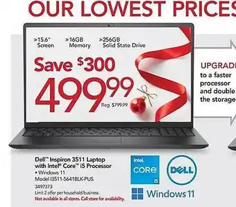 Dell inspiron 3511 laptop with intel core i5 processor