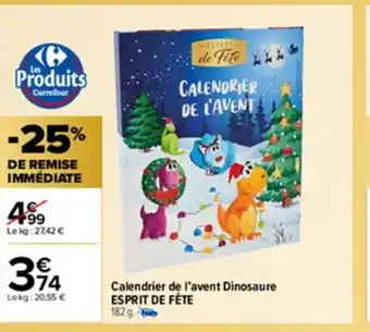 Calendrier de l'Avent Dinosaure Esprit de Fete