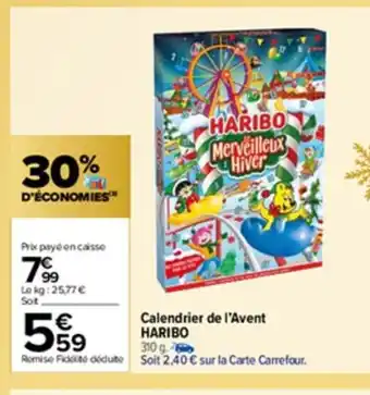 Carrefour Market Calendrier de l'Avent Haribo offre