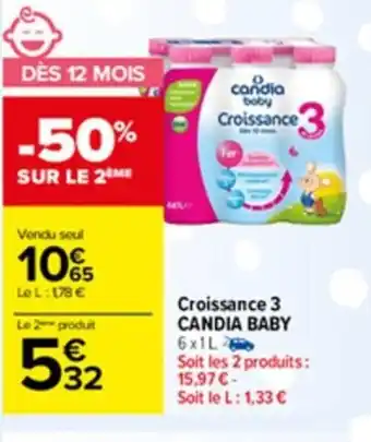 Carrefour Market Croissance 3 Candia Baby offre