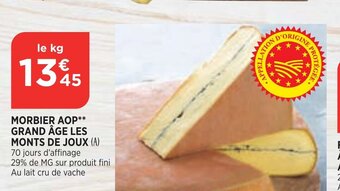 Bi1 Morbier AOP grand Age Les Monts de Joux offre