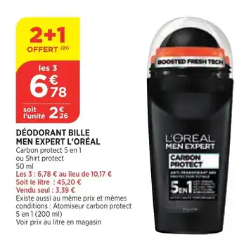 Deodorant Bille Men expert l'Oreal