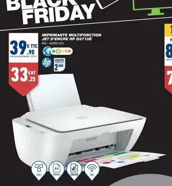 Bureau Vallée Imprimante Multifonction Jet d'Encre HP D2710E offre