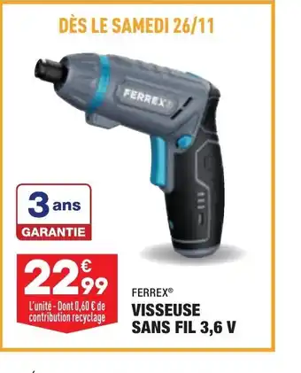 ALDI Visseuse Sans Fil 3,6V offre