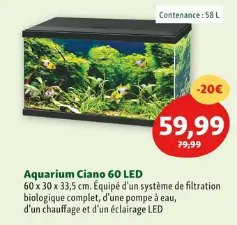 Maxi Zoo Ciano aquarium 60 led offre