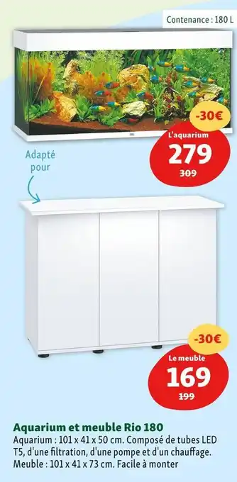 Maxi Zoo Aquarium et meuble rio 180 offre