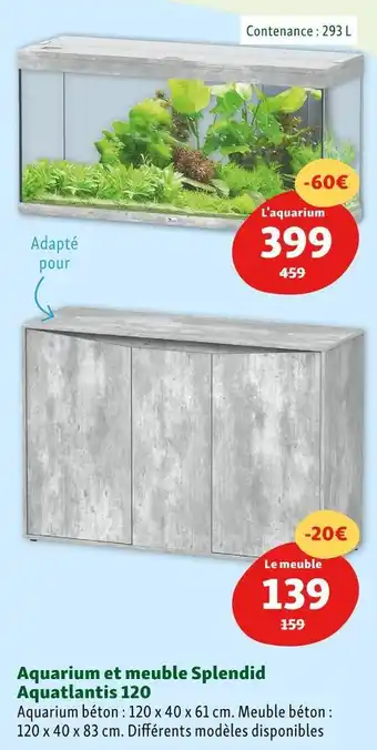 Maxi Zoo Aquarium et meuble splendid aquatlantis 120 offre