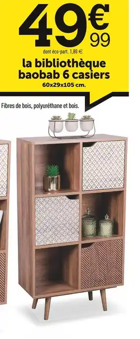 Centrakor La bibliothèque baobab 6 casiers offre