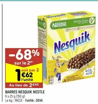 Leader Price Barres nesquik nestlé offre