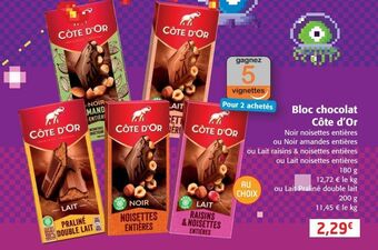 Colruyt Bloc chocolat côte d'or offre