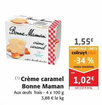 Colruyt Crème caramel bonne maman offre